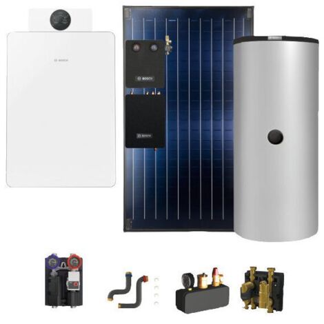 Bosch GC8800iF-15 Gas-Brennwertkessel-Paket mit 4 Solarkollektoren und 500-l-Speicher