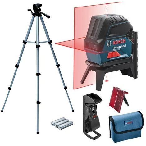 Bosch GCL 15m Self Leveling Combi Cross Line Laser Level + RM1 Bracket + Tripod