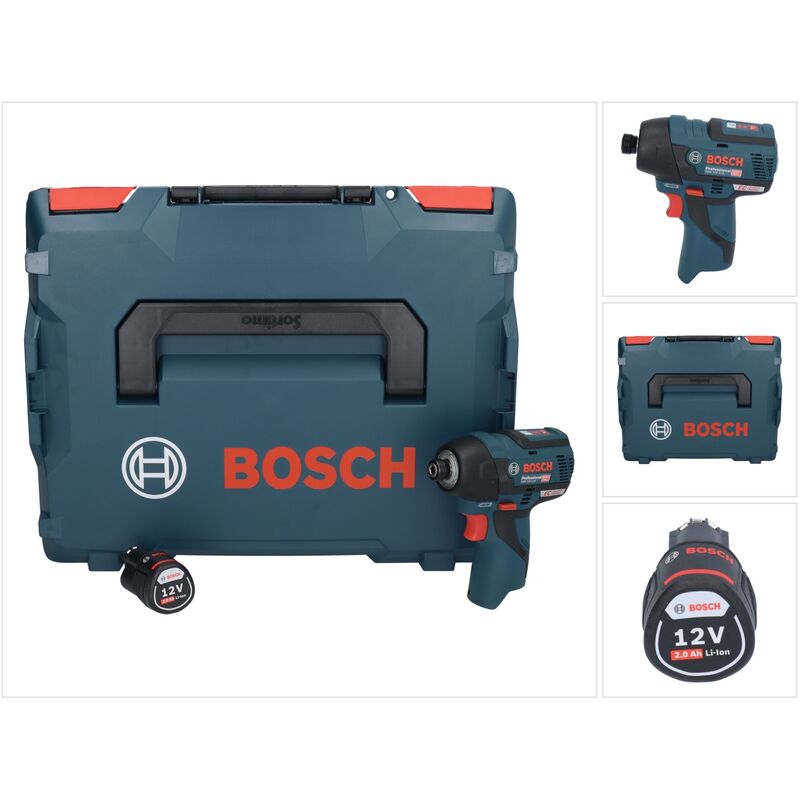 Bosch gdr 12V-110 Professional Visseuse à chocs sans fil 12 v 110 Nm 1/4'' Brushless + 1x batterie 2,0 Ah + L-Boxx - sans chargeur