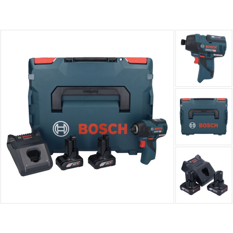 Bosch gdr 12V-110 Professional Visseuse à chocs sans fil 12 v 110 Nm 1/4'' Brushless + 2x batterie 6,0 Ah + chargeur + L-Boxx