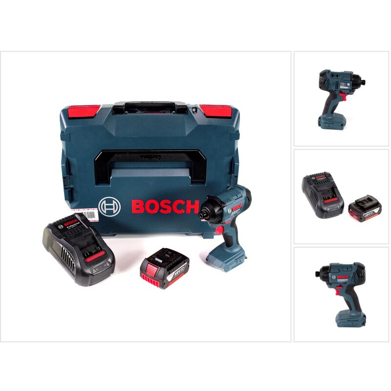 Bosch GDR 18 V-160 Visseuse à chocs sans fil avec douille haxagonale 1/4 + Coffret de transport L-Boxx + 1x Batterie Bosch 3,0 Ah + Chargeur Bosch