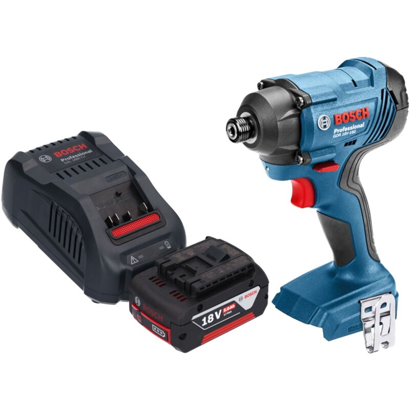 Gdr 18V-160 Avvitatore a impulsi professionale a batteria 18 v 160 Nm 1/4' + 1x batteria ricaricabile 5,0 Ah + caricabatterie - Bosch