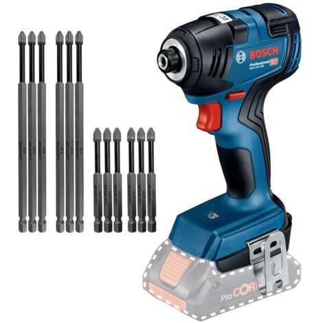 Bosch GDR18V-200 18V Impact Driver Brushless + 12 Piece Long Bit Set