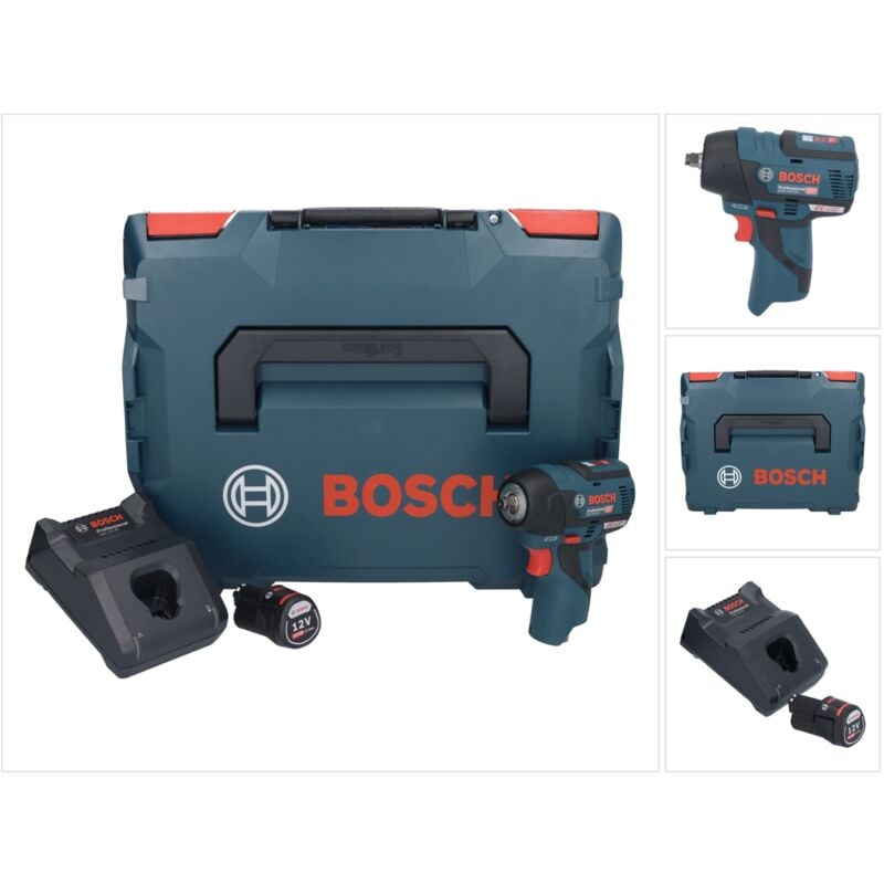 Bosch gds 12V-115 Professional Visseuse à chocs sans fil 12 v 115 Nm 3/8'' Brushless + 1x batterie 2,0 Ah + chargeur + L-Boxx