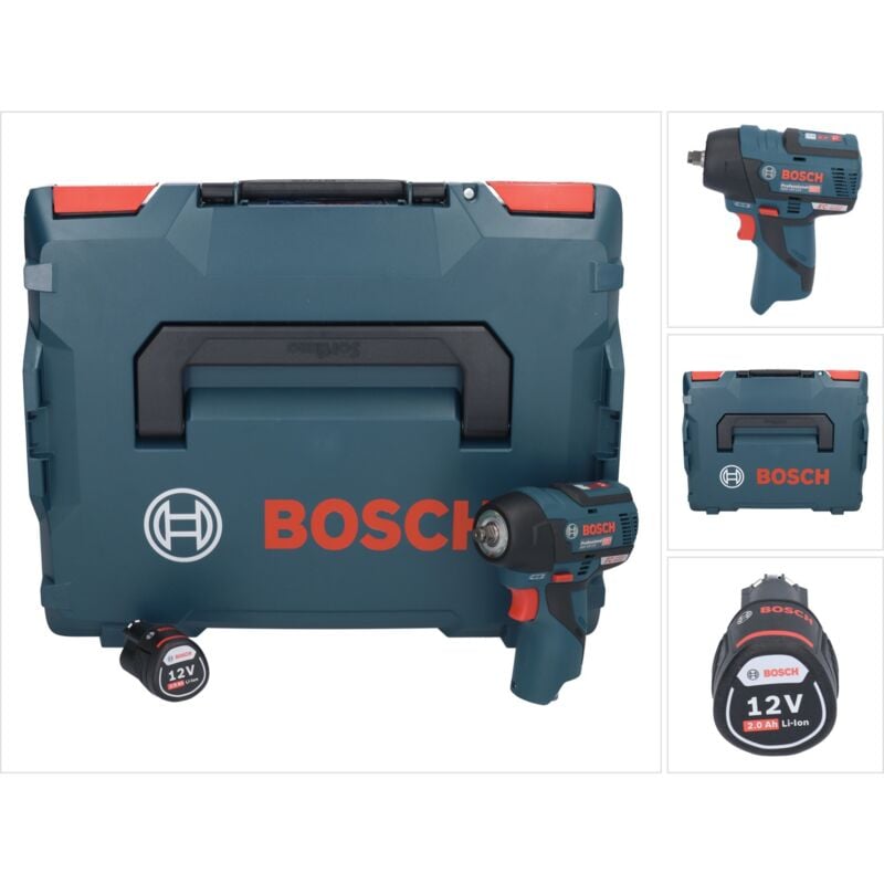 Bosch gds 12V-115 Professional Visseuse à chocs sans fil 12 v 115 Nm 3/8'' Brushless + 1x batterie 2,0 Ah + L-Boxx - sans chargeur