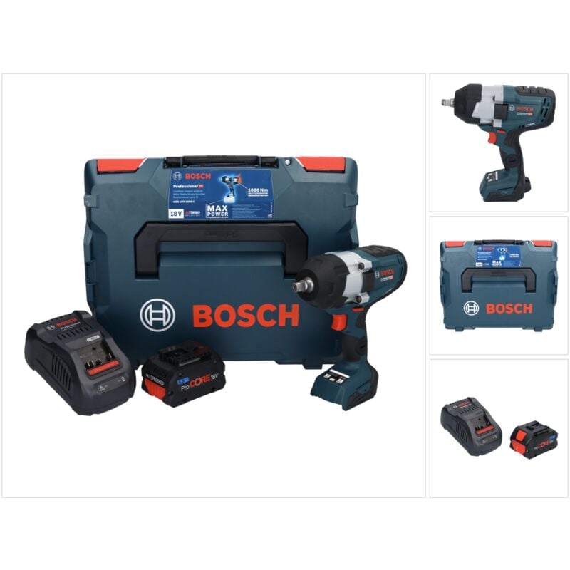 Image of Bosch GDS 18V-1000 C Professional 18 V 1000 Nm BITURBO Avvitatore a impulsi senza spazzole + 1x batteria ProCORE 5,5 Ah + caricabatterie + GCY 42