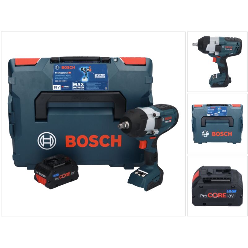 Image of Bosch GDS 18V-1000 C Professional 18 V 1000 Nm BITURBO Avvitatore a impulsi senza spazzole + 1x batteria ProCORE 5,5 Ah + modulo Bluetooth GCY 42 +