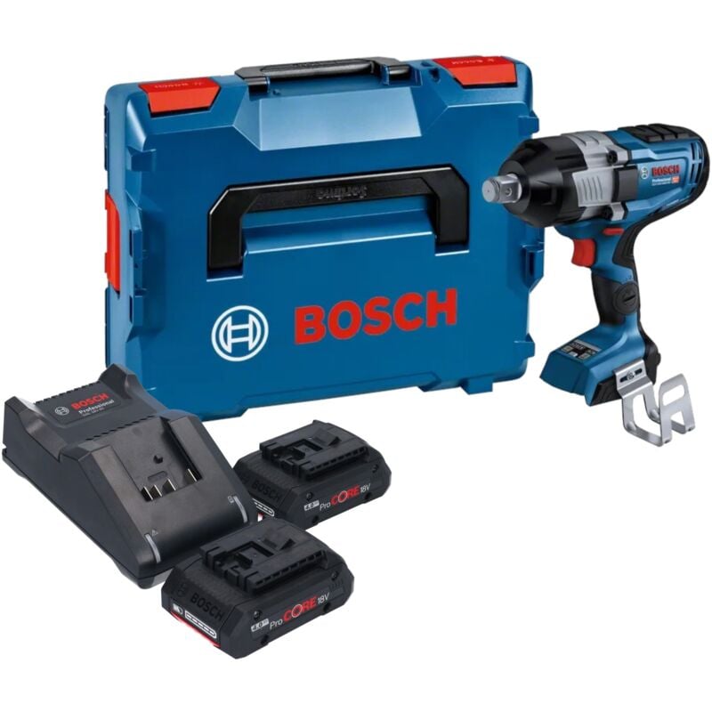 Bosch gds 18V-1600 hc Professional Visseuse à choc sans fil 18 v 1600 Nm 3/4'' biturbo Brushless + 2x batterie ProCORE 4,0 Ah + chargeur + L-Boxx