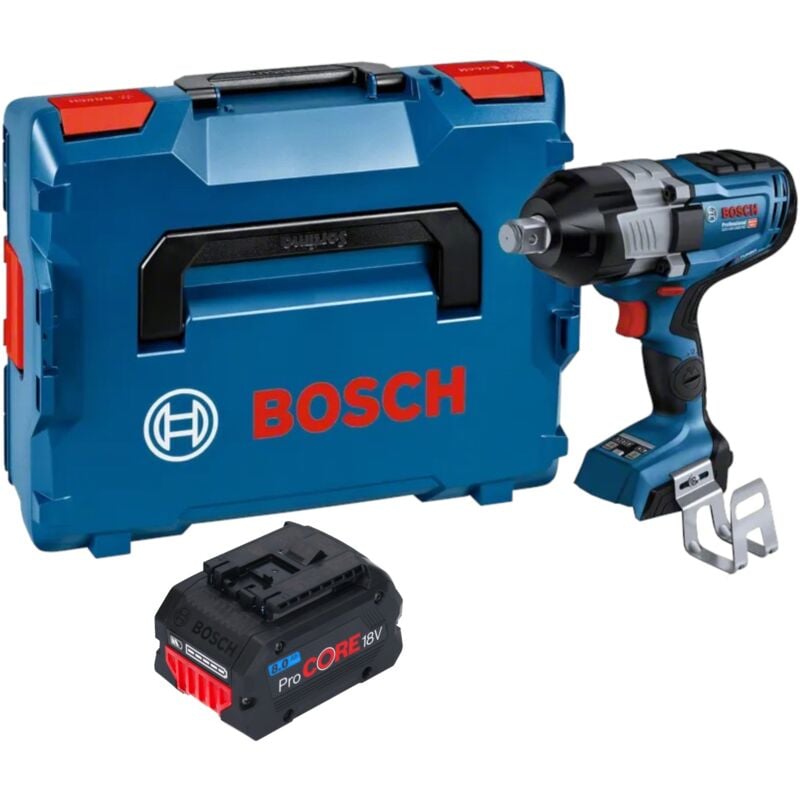Bosch gds 18V-1600 hc Professional Visseuse à choc sans fil 18 v 1600 Nm 3/4'' biturbo Brushless + 1x batterie ProCORE 8,0 Ah + L-Boxx - sans chargeur