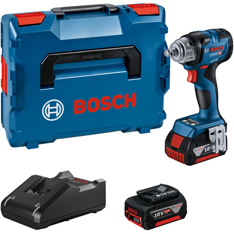 Bosch Professional 18V System boulonneuse sans fil GDS 18V 330 HC couple de serrage 330 Nm couple de décollement 560 Nm 2 batteries 5 0 Ah chargeur rapide GAL 18V 40 BOXX