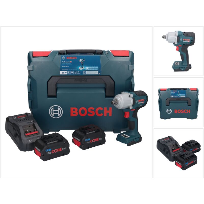Bosch GDS 18V-450 HC Visseuse à chocs sans fil 18 V 450 Nm 1/2'' + 2x batterie ProCORE 8,0 Ah + chargeur + L-Boxx