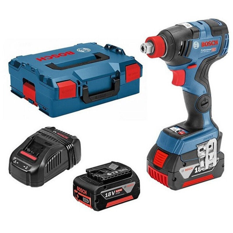 Bosch Sistema professionale 18V GDX 18V-200 C - Avvitatore a impulsi a batteria (Brushless, 200 Nm, plug-in, 2 batterie da 5,0 Ah, in L-BOXX)