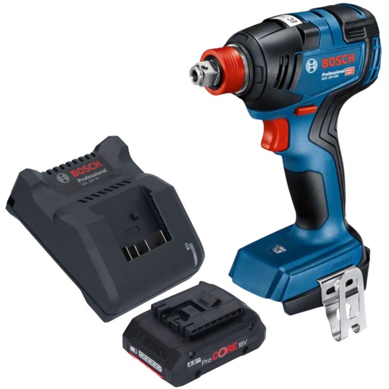 Bosch gdx 18V-200 Professional Visseuse à chocs sans fil 18 v 200 Nm Brushless + 1x batterie ProCORE 4,0 Ah + chargeur