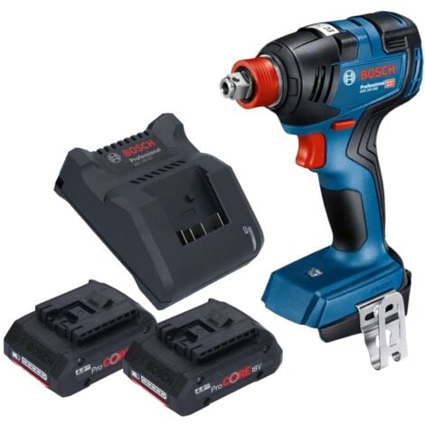 BOSCH PROFESSIONAL Bosch GDX 18V-200 Professional Visseuse à chocs sans fil 18 V 200 Nm Brushless + 2x batterie ProCORE 4,0 Ah + chargeur