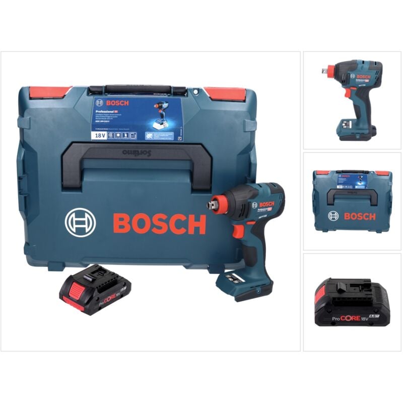 Bosch gdx 18V-210 c Professional Visseuse à chocs sans fil 18 v 210 Nm Brushless + 1x batterie ProCORE 4,0 Ah + L-Boxx - sans chargeur