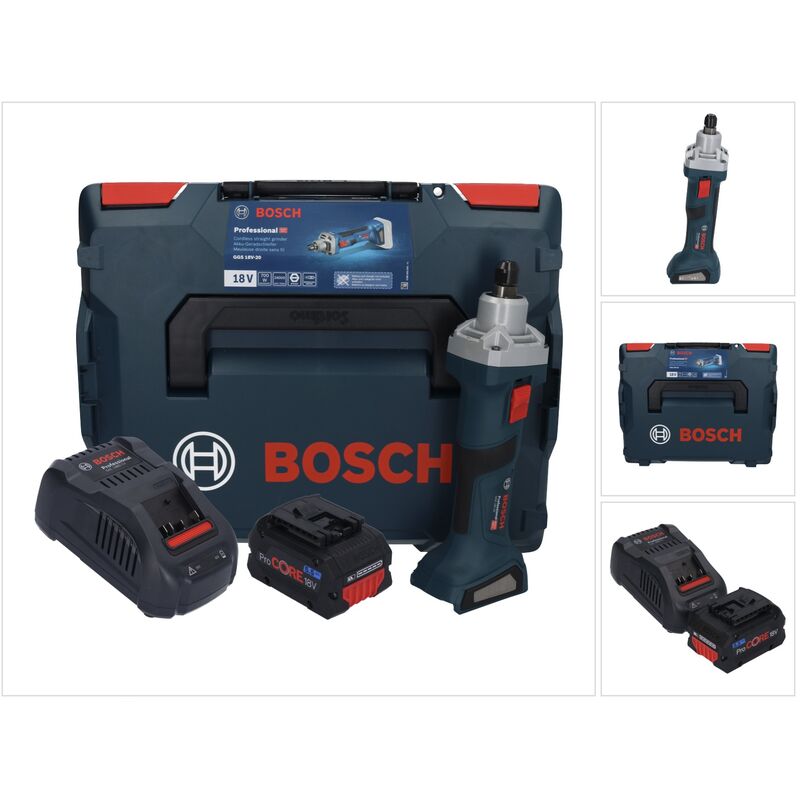 Bosch GGS 18V-20 Meuleuse droite sans fil 18 V Brushless + 1x batterie ProCORE 5,5 Ah + chargeur + L-BOXX