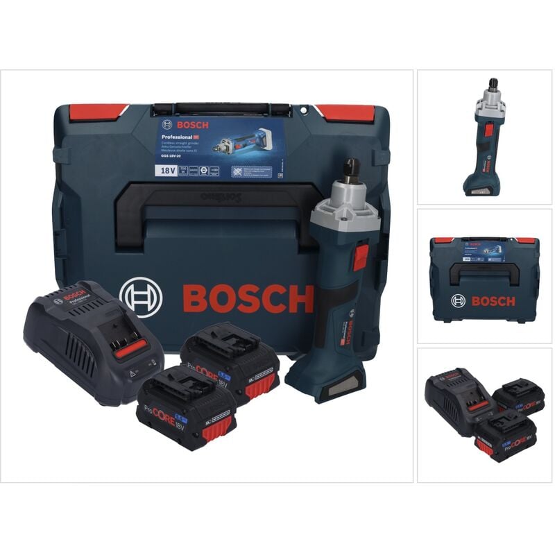 Bosch - ggs 18V-20 Meuleuse droite sans fil 18 v Brushless + 2x batterie ProCORE 5,5 Ah + chargeur + l-boxx