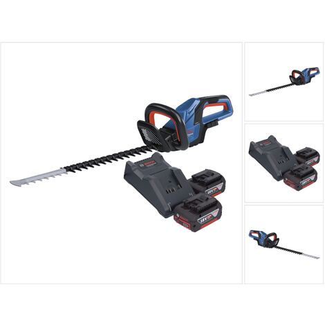Bosch GHE 18V-60 Professional Akku Heckenschere 18 V 60 cm Brushless + 2x Akku 4,0 Ah + Ladegerät