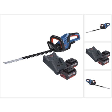 Bosch GHE 18V-60 Professional Akku Heckenschere 18 V 60 cm Brushless + 2x Akku 4,0 Ah + Ladegerät