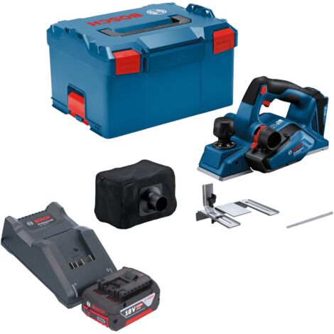 Bosch GHO 18V-26 Professional Akku Hobel 18 V 2,6 mm Brushless + 1x Akku 4,0 Ah + Ladegerät + L-Boxx