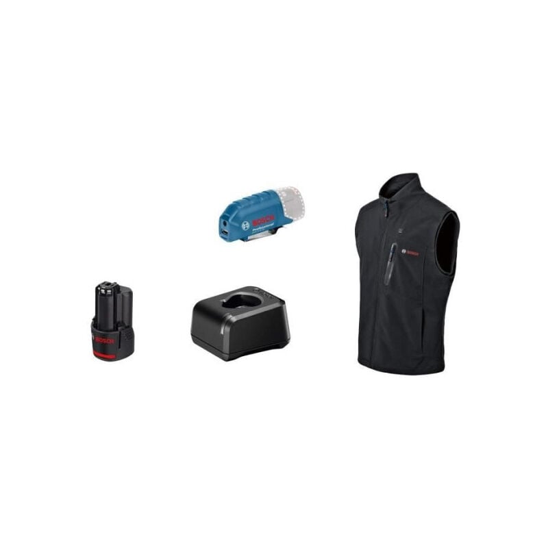 Veste chauffante Bosch Professional ghv 12+18V xa taille 3XL, avec batterie 12V - 06188000G9