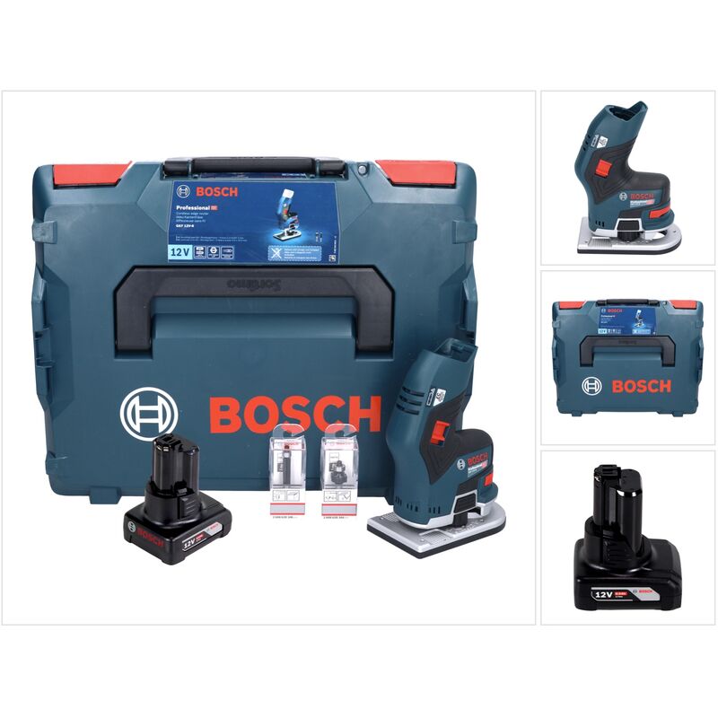 Bosch - gkf 12V-8 Affleureuse sans fil 12V + 1x Batterie 6,0Ah + Coffret de transport L-Boxx - sans Chargeur