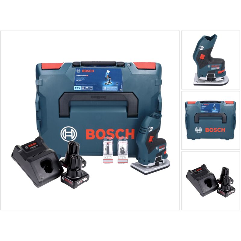 Bosch - gkf 12V-8 Affleureuse sans fil 12V + 2x Batteries 6,0Ah + Chargeur rapide + Coffret de transport L-Boxx