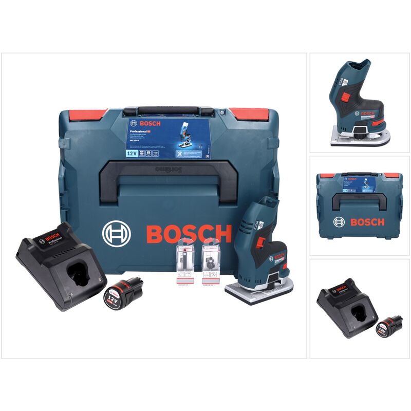 Bosch - gkf 12V-8 Affleureuse sans-fil Professional en Coffret L-Boxx + 1x Batterie 3,0 Ah + Chargeur rapide gal 1230 cv