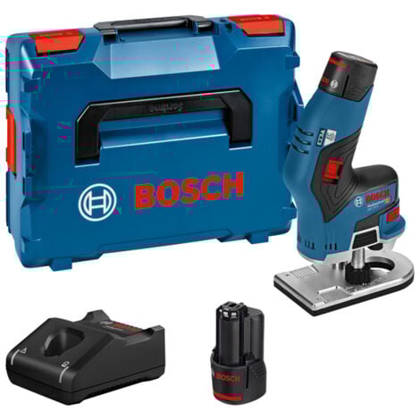 Bosch GKF 12V-8 Akku-Kantenfräse mit 2x 3,0 Ah 12V Akkus + Lader in L-Boxx 136