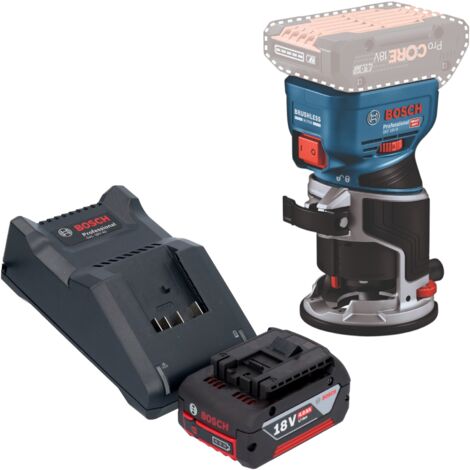 Bosch GKF 18V-8 Professional Akku Kantenfräse 18 V 8,0 mm Brushless + 1x Akku 4,0 Ah + Ladegerät