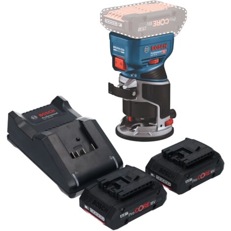 Bosch GKF 18V-8 Professional Akku Kantenfräse 18 V 8,0 mm Brushless + 2x ProCORE Akku 4,0 Ah + Ladegerät