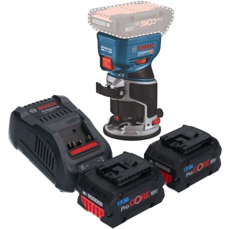 Bosch GKF 18V-8 Professional Akku Kantenfräse 18 V 8,0 mm Brushless + 2x ProCORE Akku 5,5 Ah + Ladegerät