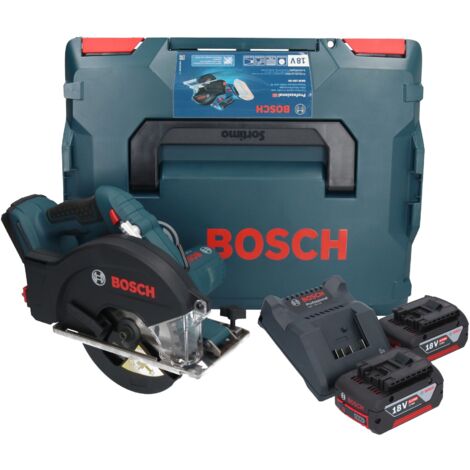 Bosch GKM 18V-50 Professional Akku Metall Handkreissäge 18 V 136 mm Brushless + 2x Akku 4,0 Ah + Ladegerät + L-Boxx