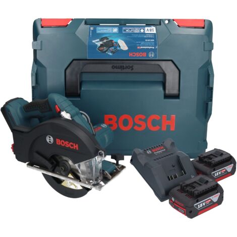 Bosch GKM 18V-50 Professional Akku Metall Handkreissäge 18 V 136 mm Brushless + 2x Akku 4,0 Ah + Ladegerät + L-Boxx