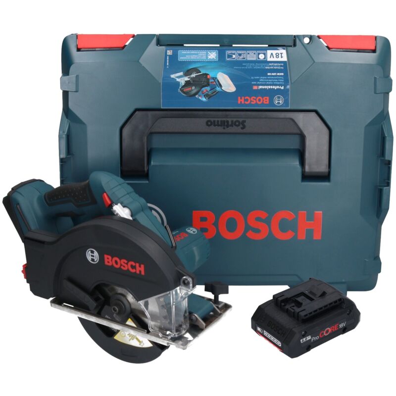 Bosch gkm 18V-50 Professional Scie circulaire portative sans fil métal 18 v 136 mm Brushless + 1x batterie ProCORE 4,0 Ah + L-Boxx - sans chargeur