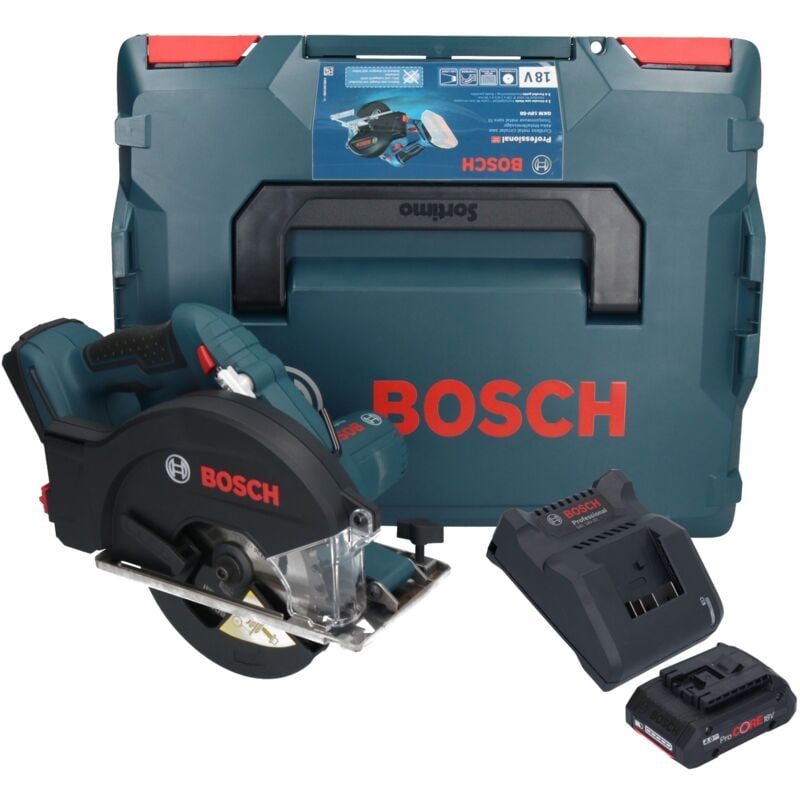 Bosch gkm 18V-50 Professional Scie circulaire portative métal sans fil 18 v 136 mm Brushless + 1x batterie ProCORE 4,0 Ah + chargeur + L-Boxx