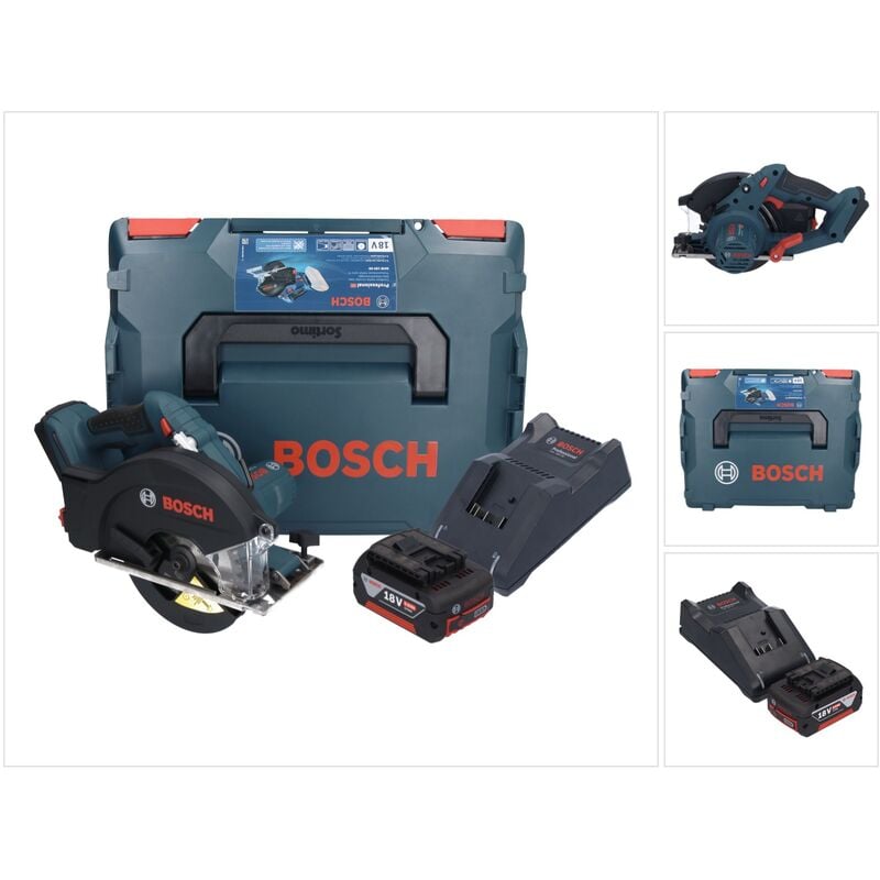Bosch GKM 18V-50 Professional Scie circulaire portative pour le métal sans fil 18 V 136 mm Brushless + 1x batterie 5,0 Ah + chargeur + L-Boxx