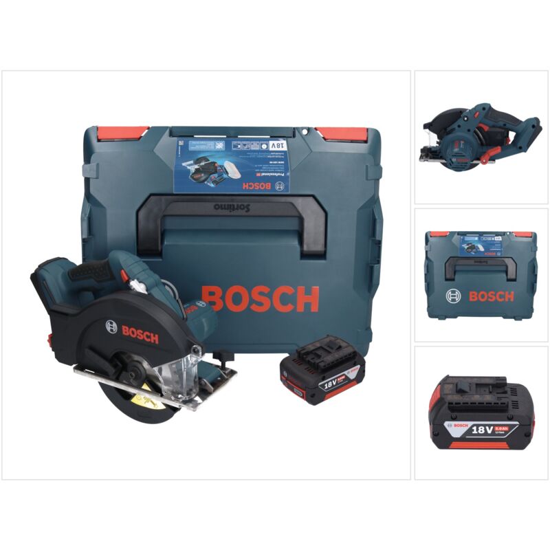 Bosch Professional Bosch gkm 18V 50 Professional Scie circulaire portative pour le métal sans fil 18 v 136 mm Brushless + 1x batterie 5 0 Ah + Boxx sans chargeur