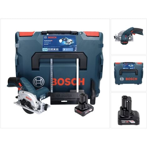 Bosch GKS 12V-26 Professional Scie circulaire sans fil 85mm avec boîtier L-Boxx + 1x Batterie GBA 6,0 Ah - sans Chargeur