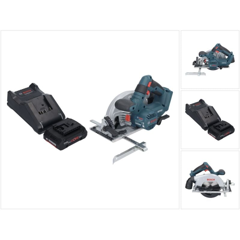 Bosch gks 18V-57-2 Professional Scie circulaire portative sans fil 18 v 165 mm Brushless + 1x batterie ProCORE 4,0 Ah + chargeur
