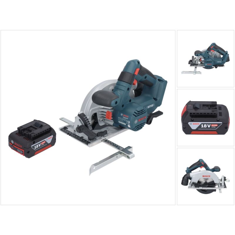 Bosch Professional Bosch gks 18V 57 2 Professional Scie circulaire portative sans fil 18 v 165 mm Brushless + 1x batterie 4 0 Ah sans chargeur