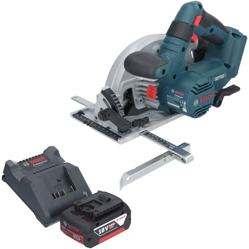Bosch gks 18V-57-2 Professional Scie circulaire portative sans fil 18 v 165 mm Brushless + 1x batterie 5,0 Ah + chargeur
