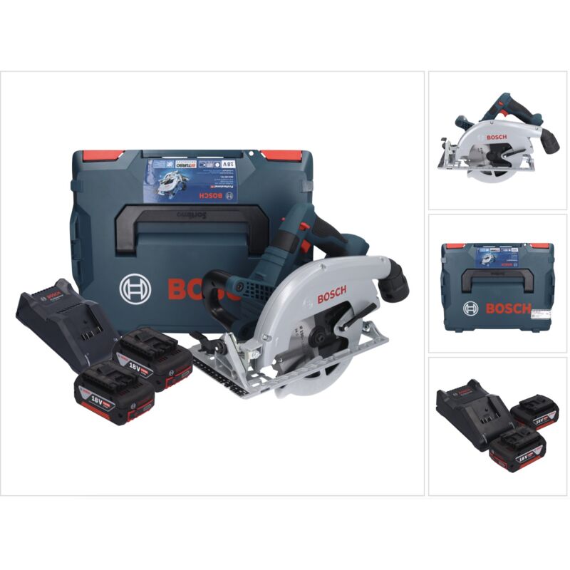 Bosch gks 18V-70 l Scie circulaire sans fil 18 v Brushless 190 mm biturbo + 2x batterie 5,0 Ah + chargeur + L-Boxx