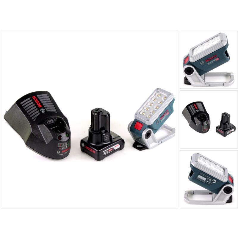 Lampada a batteria Bosch GLI 12V-330 DeciLED + 1x batteria 6,0 Ah + caricabatterie