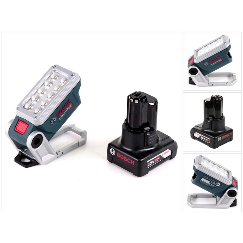 Lampada a batteria Bosch GLI 12V-330 DeciLED + 1x batteria 6,0 Ah - senza caricabatterie