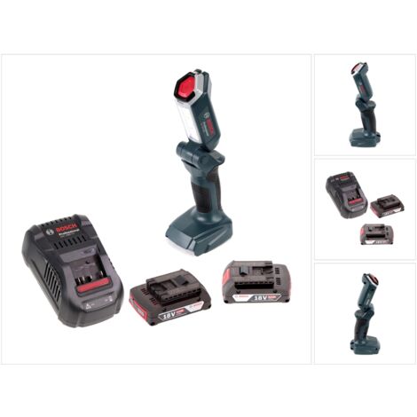 Bosch GLI 18V-300 Akku LED Lampe 18V 300lm + 2x 2,0 Ah Akku + Ladegerät