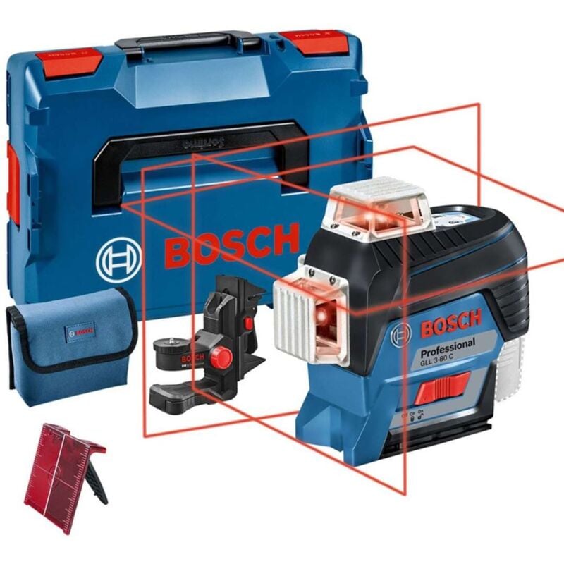 Bosch Professional - bosch gll 3-80 c Laser di linea professionale - 3 linee - Senza batteria o caricatore - 0601063R03