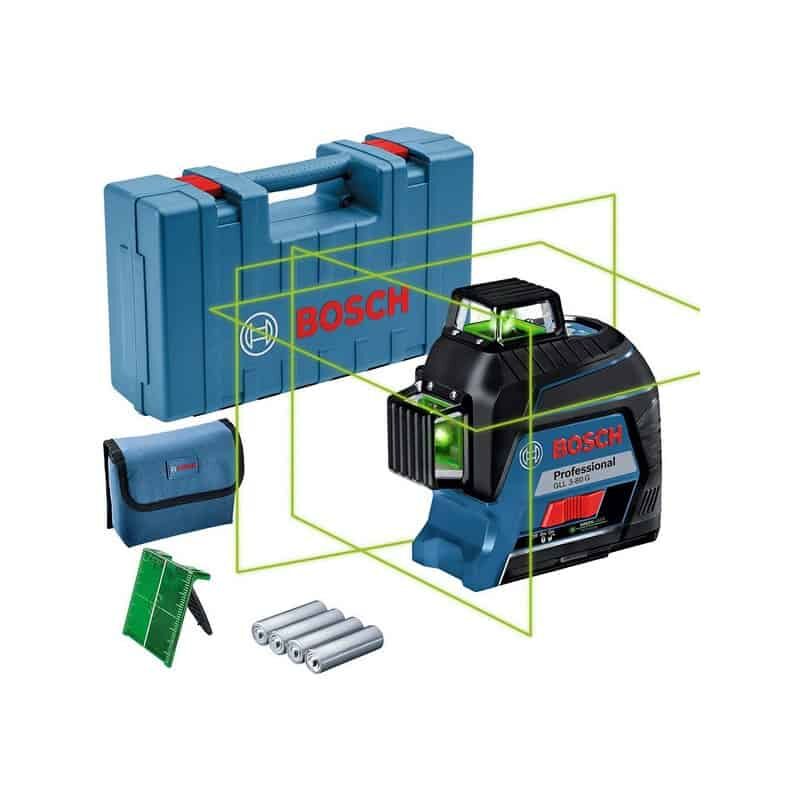 Laser lignes auto Bosch GLL3-80G - 0601063Y00 - 3 plans - Vert - 40m