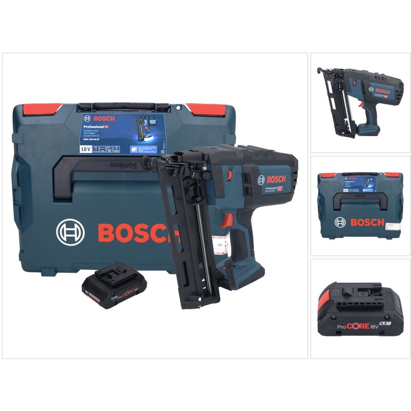 Bosch - gnh 18V-64 m Professional Cloueur sans fil 18 v 64 mm + 1x batterie ProCORE 4,0 Ah + l-boxx - sans chargeur
