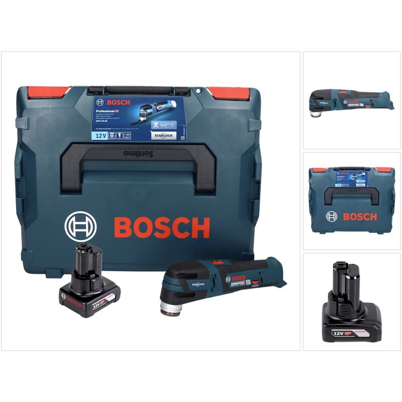 Gop 12V-28 Professional Cutter multifonctions sans fil 12 v Brushless + 1x batterie 6,0 Ah + L-Boxx - sans chargeur - Bosch